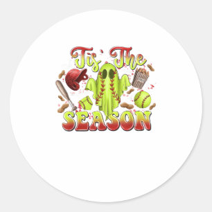 Pegatina Redonda Espectacular disfraz de softball Funny Halloween E