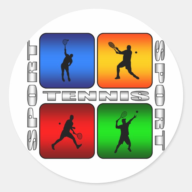Pegatina Redonda Espectacular tenis (masculino) (Anverso)