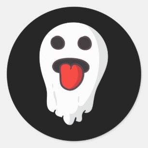 Pegatina Redonda Espectáculo De Cara Fantasma Para Halloween Disfra