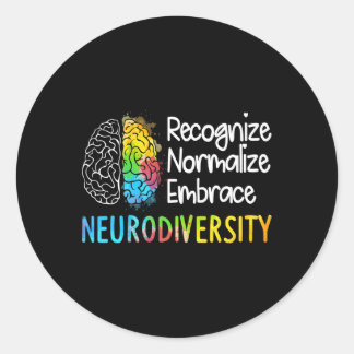 Pegatina Redonda Espectro de autismo de neurodiversidad Asd Adhd Ra