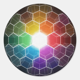 Pegatina Redonda Espectro De Honeycomb