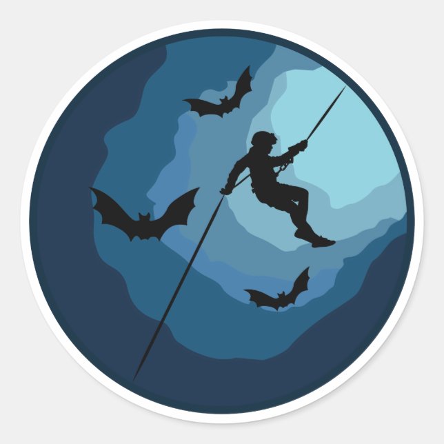 Pegatina Redonda Espeleología de espeleología de cuevas de espeleol (Anverso)