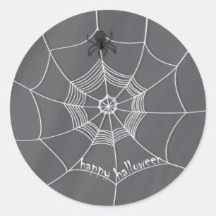 Pegatina Redonda Espeluz spinning Happy Halloween Web