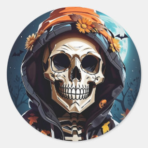 Pegatina Redonda Espeluznando Halloween