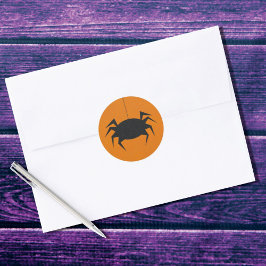 Pegatina Redonda Espeluznante araña de Halloween negro