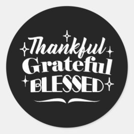 Pegatina Redonda Espeluznante diseño de la cita del Día de Acción d