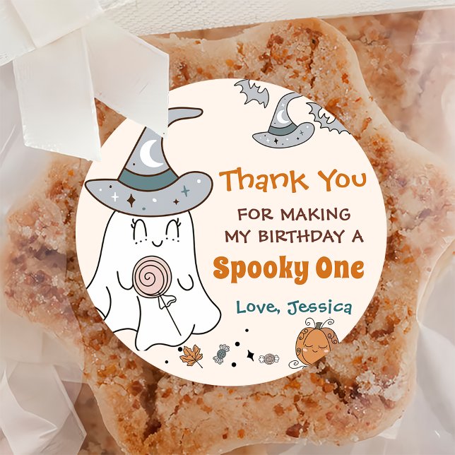 Pegatina Redonda Espeluznante Fiesta de cumpleaños de Halloween Gro (Subido por el creador)