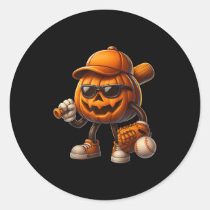 Pegatina Redonda Espeluznantes disfraces de halloween de béisbol Ja