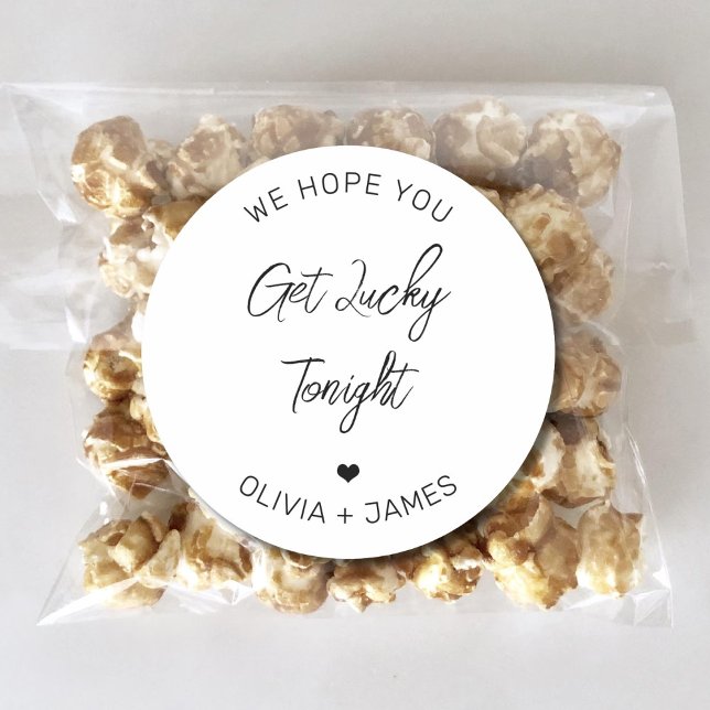 Pegatina Redonda Esperamos Que Tengas Suerte Esta Noche Boda Compro (Subido por el creador)