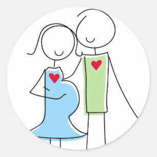 Pegatina Redonda Esperando pareja