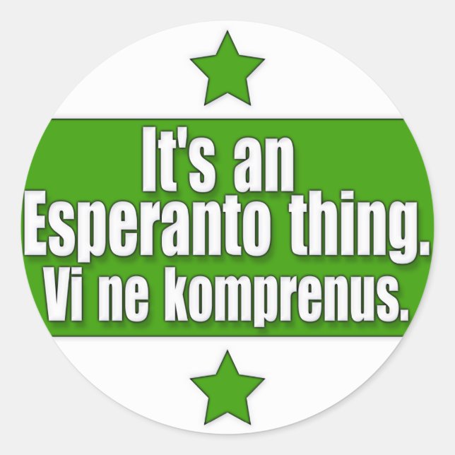 Pegatina Redonda Esperanto (Anverso)