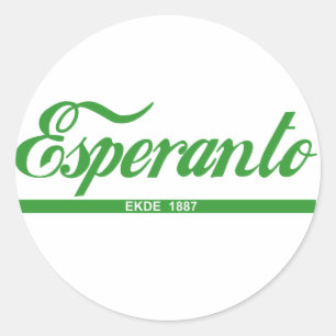 Pegatina Redonda Esperanto ekde 1887