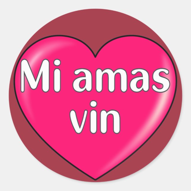 Pegatina Redonda Esperanto - Te amo (Anverso)