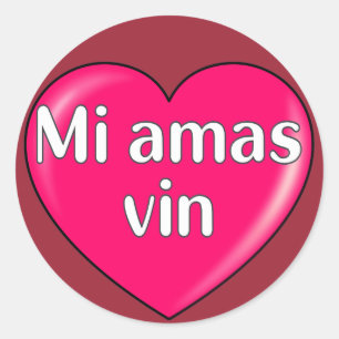 Pegatina Redonda Esperanto - Te amo