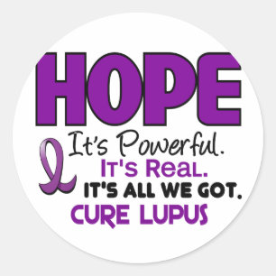 Pegatina Redonda ESPERANZA 1 del lupus