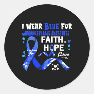 Pegatina Redonda Esperanza Amor Que Uso Azul Para Conciencia De Hid