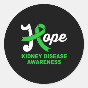 Pegatina Redonda Esperanza Concienciación sobre la Enfermedad Renal