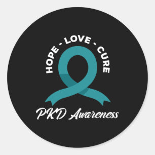 Pegatina Redonda Esperanza Curar la Conciencia sobre la Enfermedad 