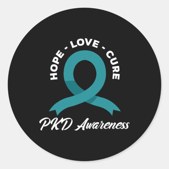 Pegatina Redonda Esperanza Curar la Conciencia sobre la Enfermedad  (Anverso)