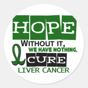 Pegatina Redonda ESPERANZA DE Cáncer Hepático 2
