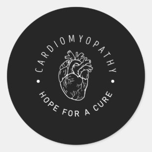 Pegatina Redonda Esperanza De Concienciación Sobre La Cardiomiopatí