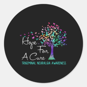 Pegatina Redonda Esperanza De Una Cura Trigeminal Neuralgia Sensibi
