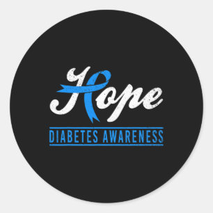 Pegatina Redonda Esperanza Diabetes Sensibilización Cinta Diabética