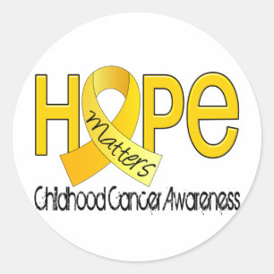 Pegatina Redonda Esperanza importa 2 cáncer infantil