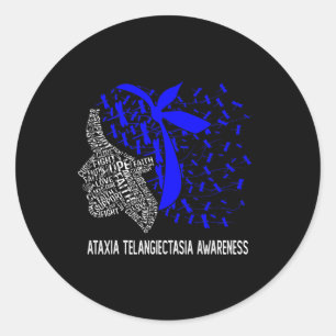 Pegatina Redonda Esperanza Lucha contra la Telangiectasia Ataxia Co