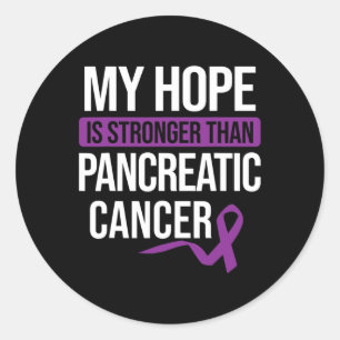 Pegatina Redonda Esperanza más fuerte que el cáncer de páncreas