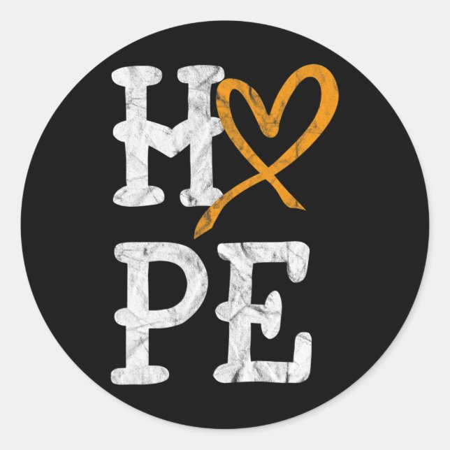 Pegatina Redonda Esperanza Mes de Conciencia sobre Leucemia Cáncer  (Anverso)