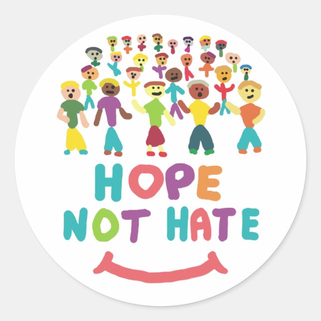 Pegatina Redonda Esperanza No Odio (Anverso)
