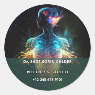 Pegatina Redonda Esperanza Viva   Energía Espiritual