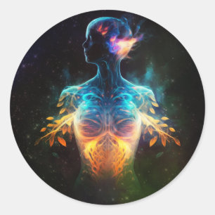 Pegatina Redonda Esperanza Viva   Energía Espiritual