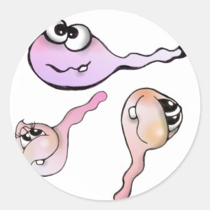Pegatina Redonda Espermatozoides, sperm, aufkleber, kaulquappen,