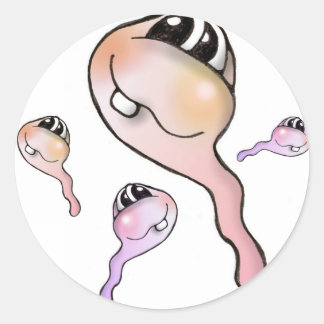 Pegatina Redonda Espermatozoides, sperm, aufkleber, kaulquappen,