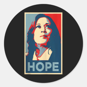 Pegatina Redonda Espero que Kamala Harris Hope Poster 47th Vote Emp