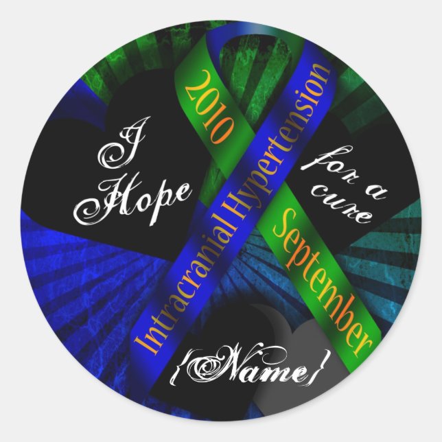 Pegatina Redonda Espero Que Los Pegatinas De Cure Ribbon (Anverso)