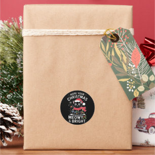Pegatina Redonda Espero que tus Navidades sean unos gatos fríos y s