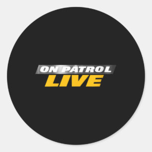 Pegatina Redonda Espinazo en vivo de mujeres en patrulla cuello V