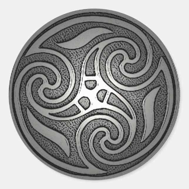Pegatina Redonda Espiral celta (Anverso)