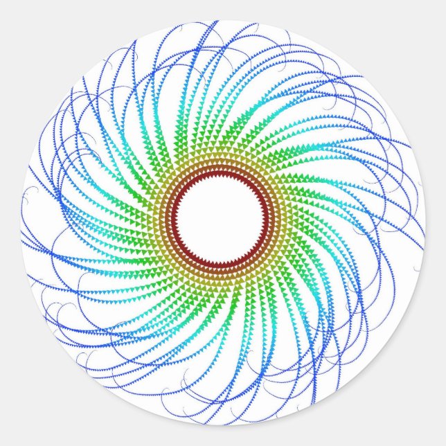 Pegatina Redonda Espiral colorida (Anverso)