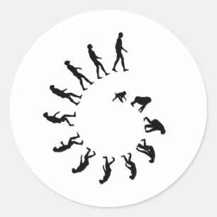 Pegatina Redonda Espiral de evolución