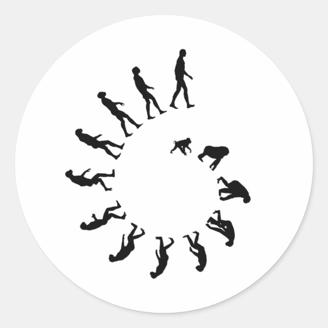 Pegatina Redonda Espiral de evolución (Anverso)