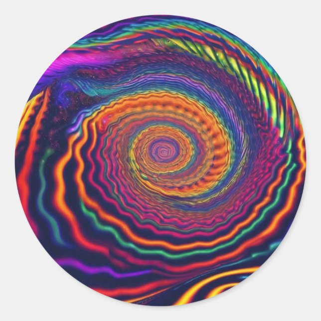 Pegatina Redonda Espiral de malabarismo trippy (Anverso)