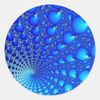 Pegatina Redonda Espiral de ostra azul