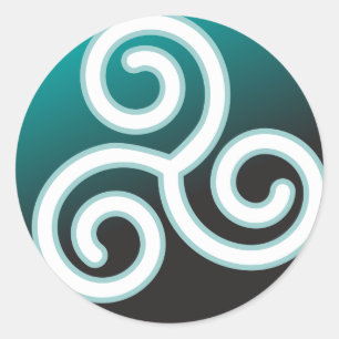 Pegatina Redonda Espiral del Celtic de Triskele