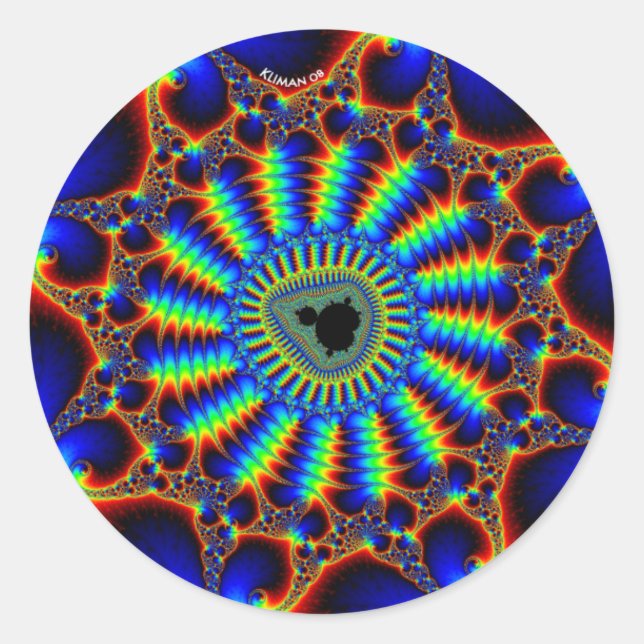 Pegatina Redonda espiral-mandel (Anverso)