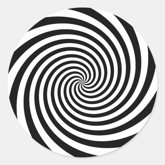 Pegatina Redonda Espiral negra (Anverso)