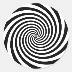 Pegatina Redonda Espiral negra